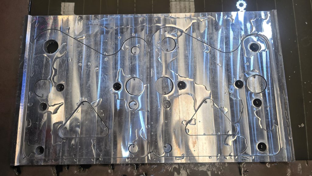 Waterjet gantry over a full sheet in the Osborne Park workshop